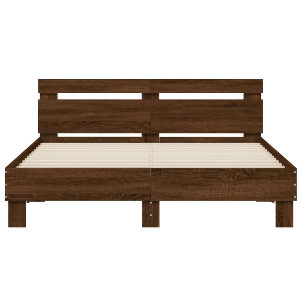 vidaXL Bed Frame | Brown Oak | Engineered Wood | Double | Bed Frame