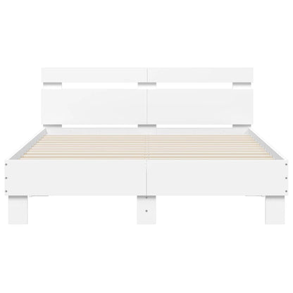 vidaXL Bed Frame with LED without Mattress White 120x200 cm
