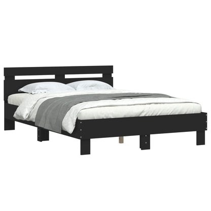vidaXL Bed Frame with LED without Mattress Black 120x200 cm