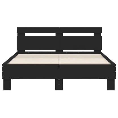 vidaXL Bed Frame | Black | Engineered wood and plywood | 120x200 cm | Bed Frame