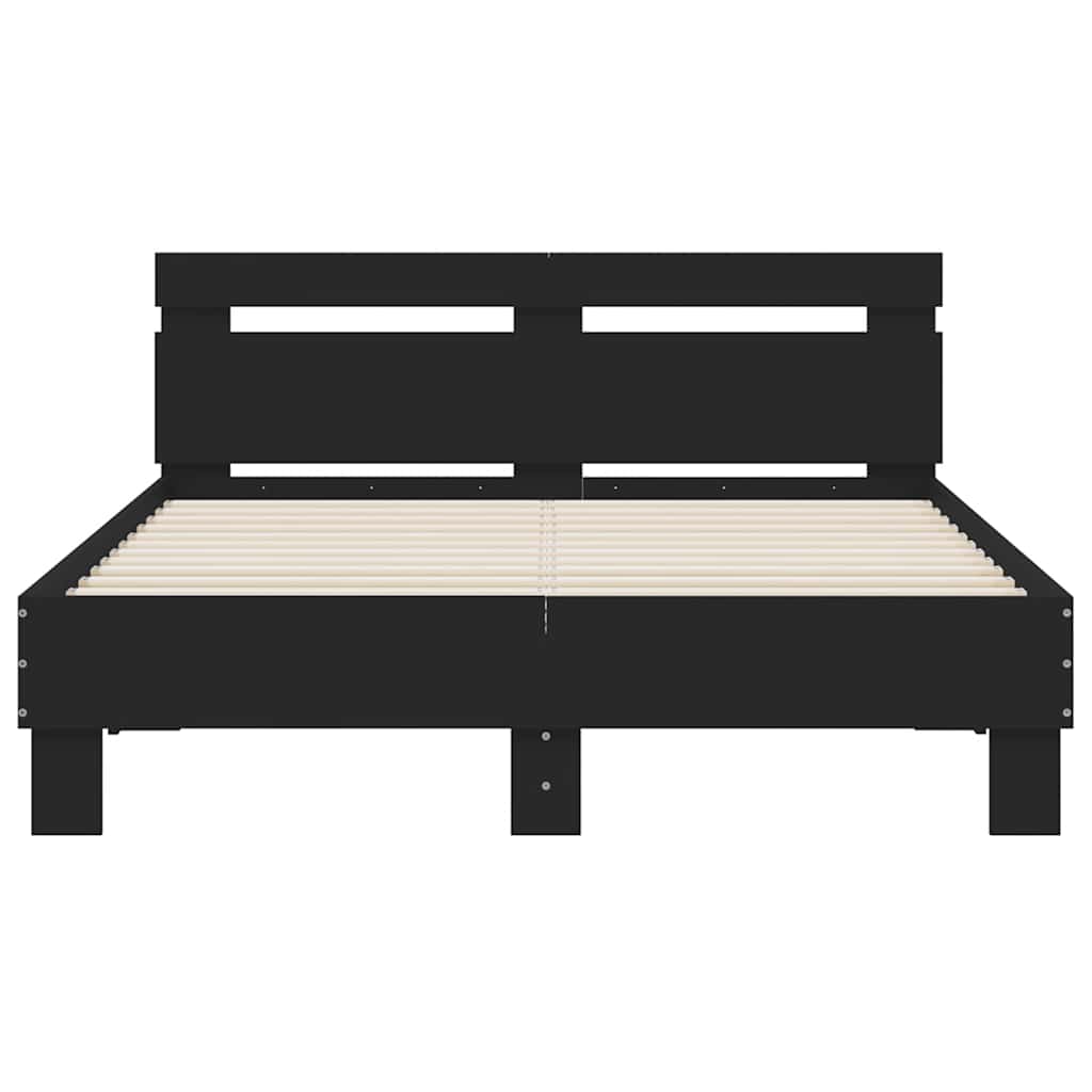 vidaXL Bed Frame with LED without Mattress Black 120x200 cm