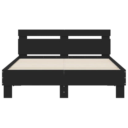 vidaXL Bed Frame with LED without Mattress Black 120x200 cm