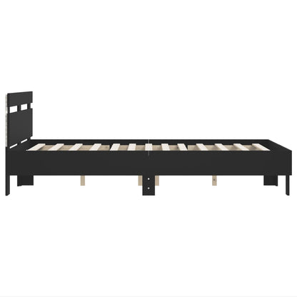 vidaXL Bed Frame | Black | Engineered wood and plywood | 120x200 cm | Bed Frame