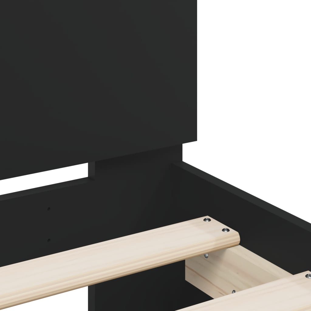 vidaXL Bed Frame with LED without Mattress Black 120x200 cm