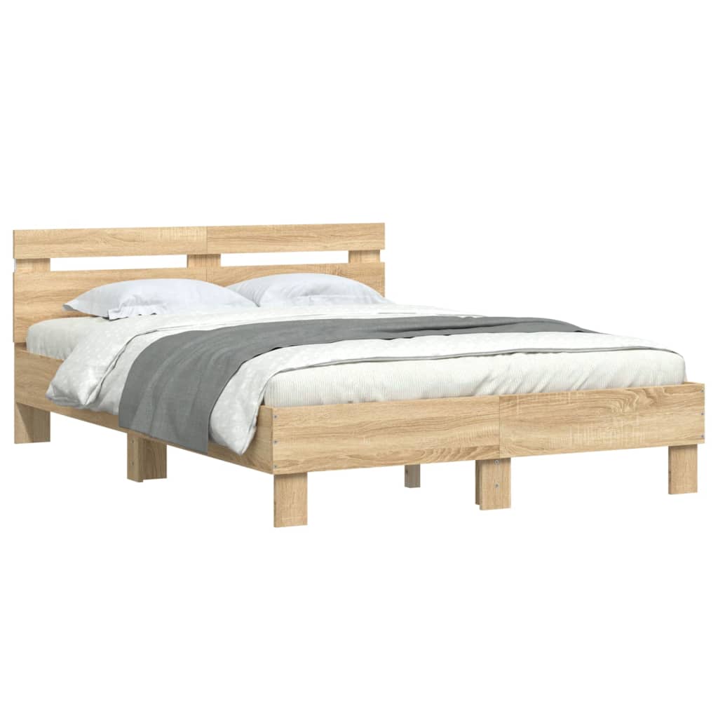 vidaXL Bed Frame | Sonoma oak | Engineered wood | Double | Bed Frame