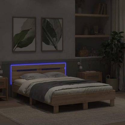 vidaXL Bed Frame | Sonoma oak | Engineered wood | Double | Bed Frame