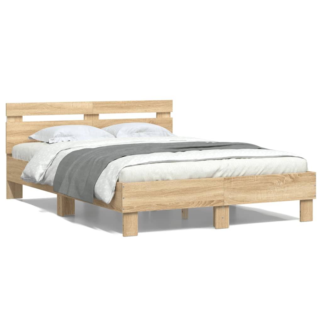 vidaXL Bed Frame | Sonoma oak | Engineered wood | Double | Bed Frame