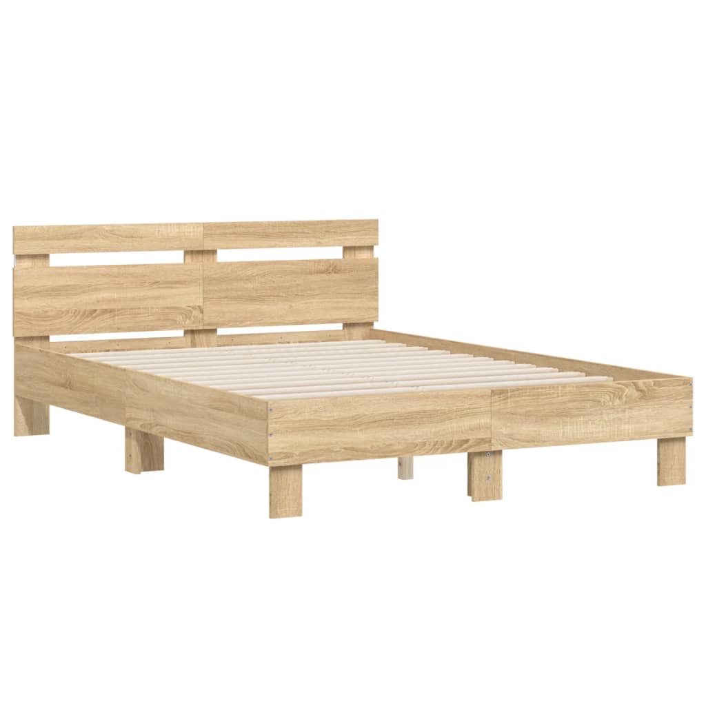 vidaXL Bed Frame | Sonoma oak | Engineered wood | Double | Bed Frame