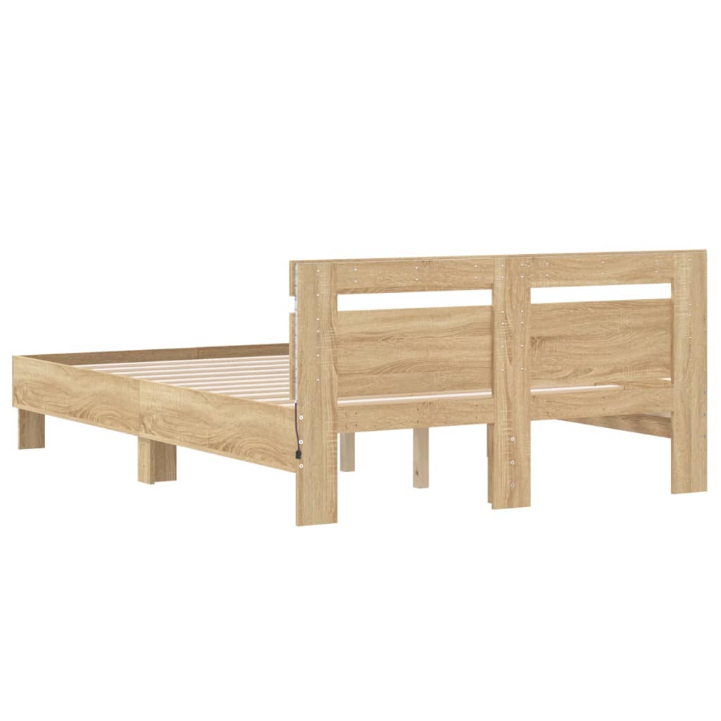 vidaXL Bed Frame | Sonoma oak | Engineered wood | Double | Bed Frame
