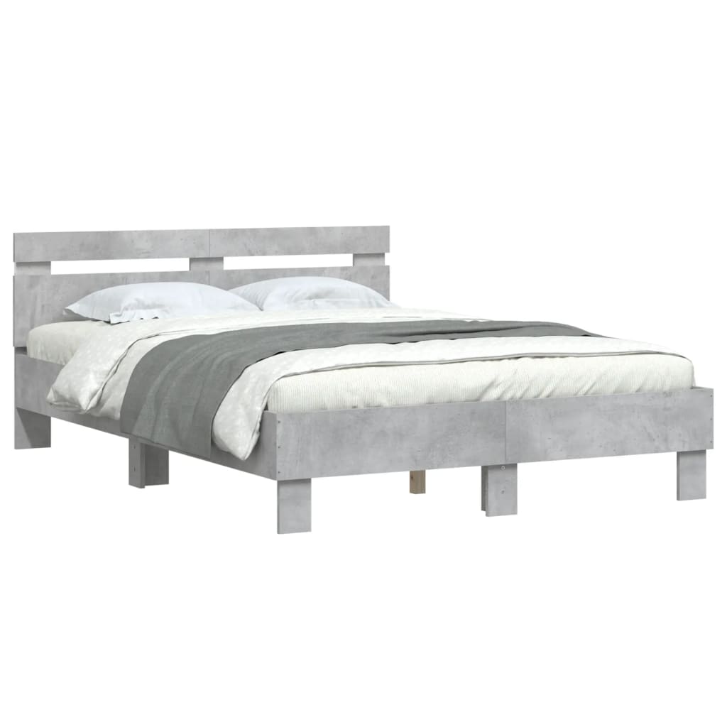 vidaXL Bed Frame | Concrete Grey | Engineered Wood | Double | Bed Frame