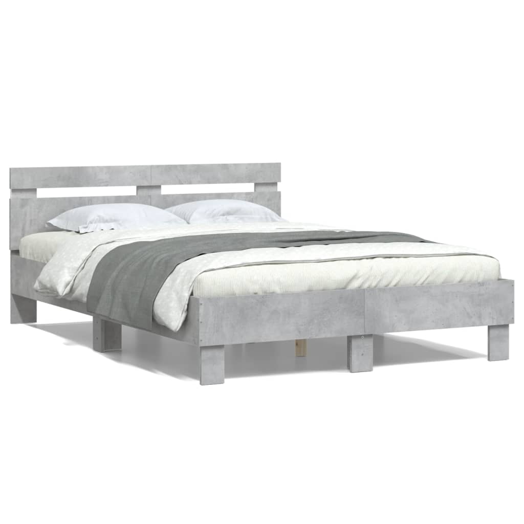 vidaXL Bed Frame | Concrete Grey | Engineered Wood | Double | Bed Frame