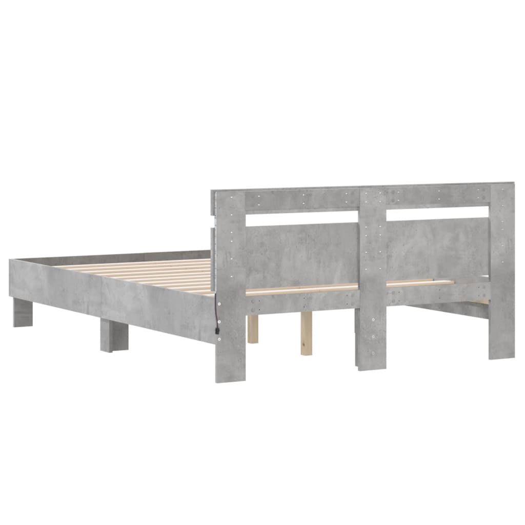 vidaXL Bed Frame | Concrete Grey | Engineered Wood | Double | Bed Frame