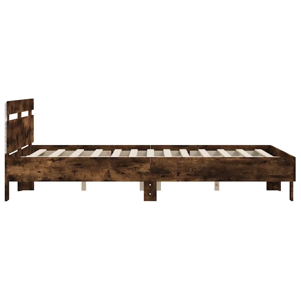 vidaXL Bed Frame | Smoked oak | Engineered wood | Double | Bed Frame