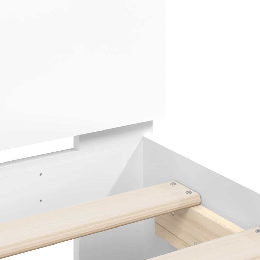 vidaXL Bed Frame with LED without Mattress White 135x190 cm Double