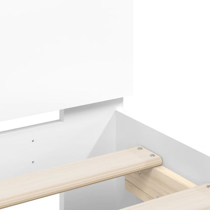 vidaXL Bed Frame with LED without Mattress White 135x190 cm Double