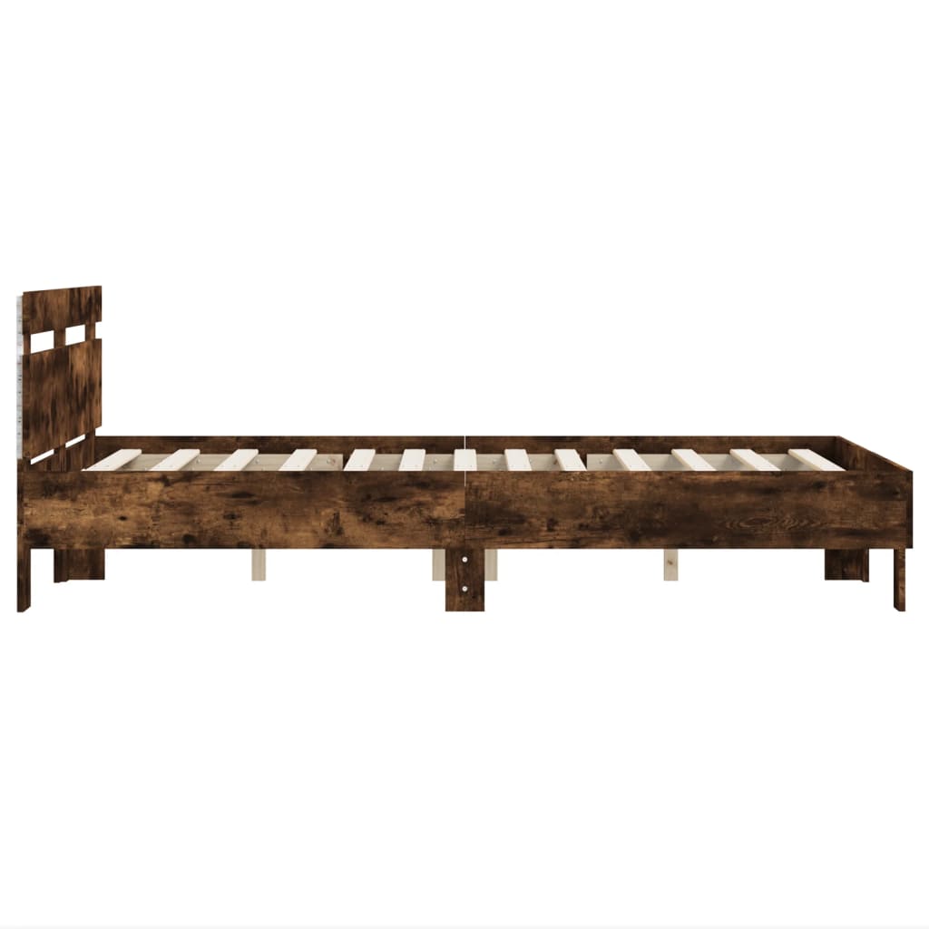 vidaXL Bed Frame | Smoked oak | Engineered wood | Double | Bed Frame