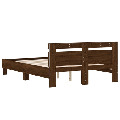 vidaXL Bed Frame | Brown oak | Engineered wood, Plywood | Small Double