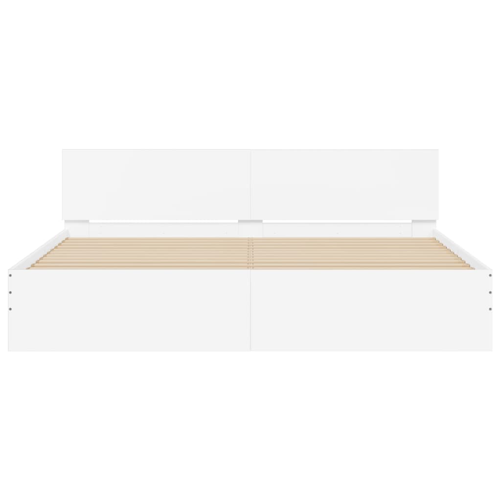 vidaXL Bed Frame with LED without Mattress White 200x200 cm