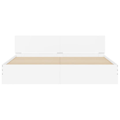 vidaXL Bed Frame with LED without Mattress White 200x200 cm