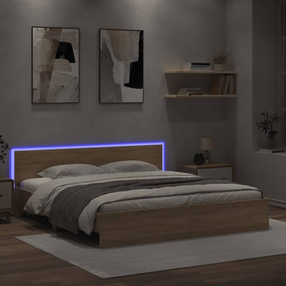 vidaXL Bed Frame | Sonoma Oak | Engineered wood and plywood | Double | Bed Frame