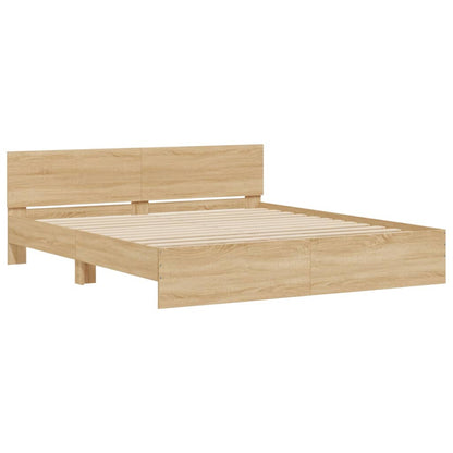 vidaXL Bed Frame | Sonoma Oak | Engineered wood and plywood | Double | Bed Frame