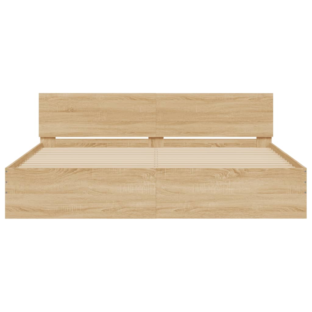 vidaXL Bed Frame | Sonoma Oak | Engineered wood and plywood | Double | Bed Frame