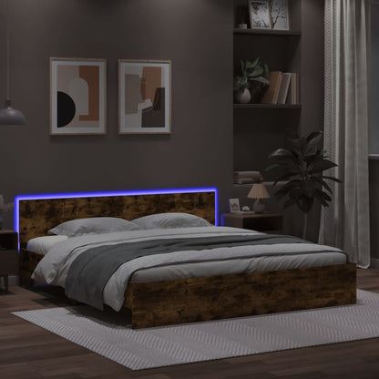 vidaXL Bed Frame | Smoked Oak | Engineered wood | Double | Bed Frame