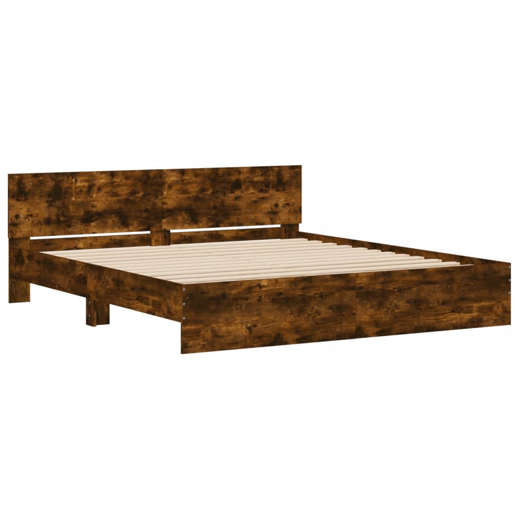 vidaXL Bed Frame | Smoked Oak | Engineered wood | Double | Bed Frame