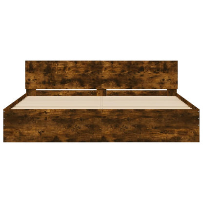 vidaXL Bed Frame | Smoked Oak | Engineered wood | Double | Bed Frame