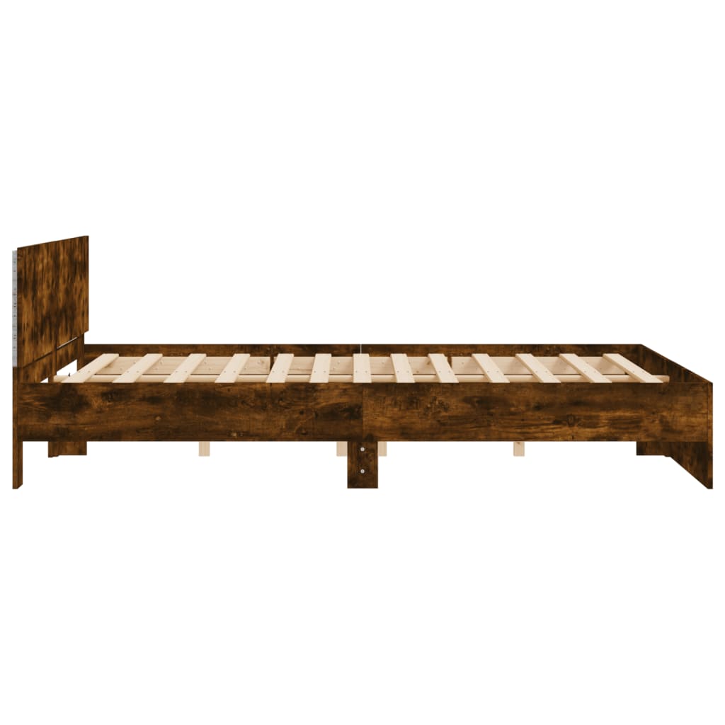 vidaXL Bed Frame | Smoked Oak | Engineered wood | Double | Bed Frame