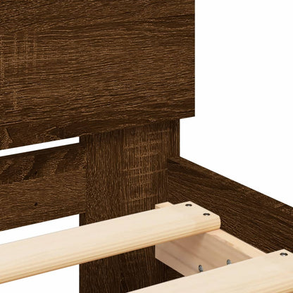 vidaXL Bed Frame | Brown Oak | Engineered wood and Plywood | Double | Bed Frame
