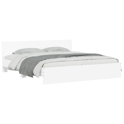 vidaXL Bed Frame with LED without Mattress White 180x200 cm Super King