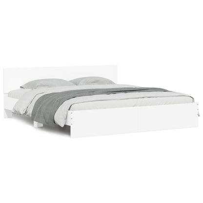 vidaXL Bed Frame | White | Engineered wood, Plywood | Super King | Bed Frame