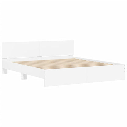 vidaXL Bed Frame with LED without Mattress White 180x200 cm Super King