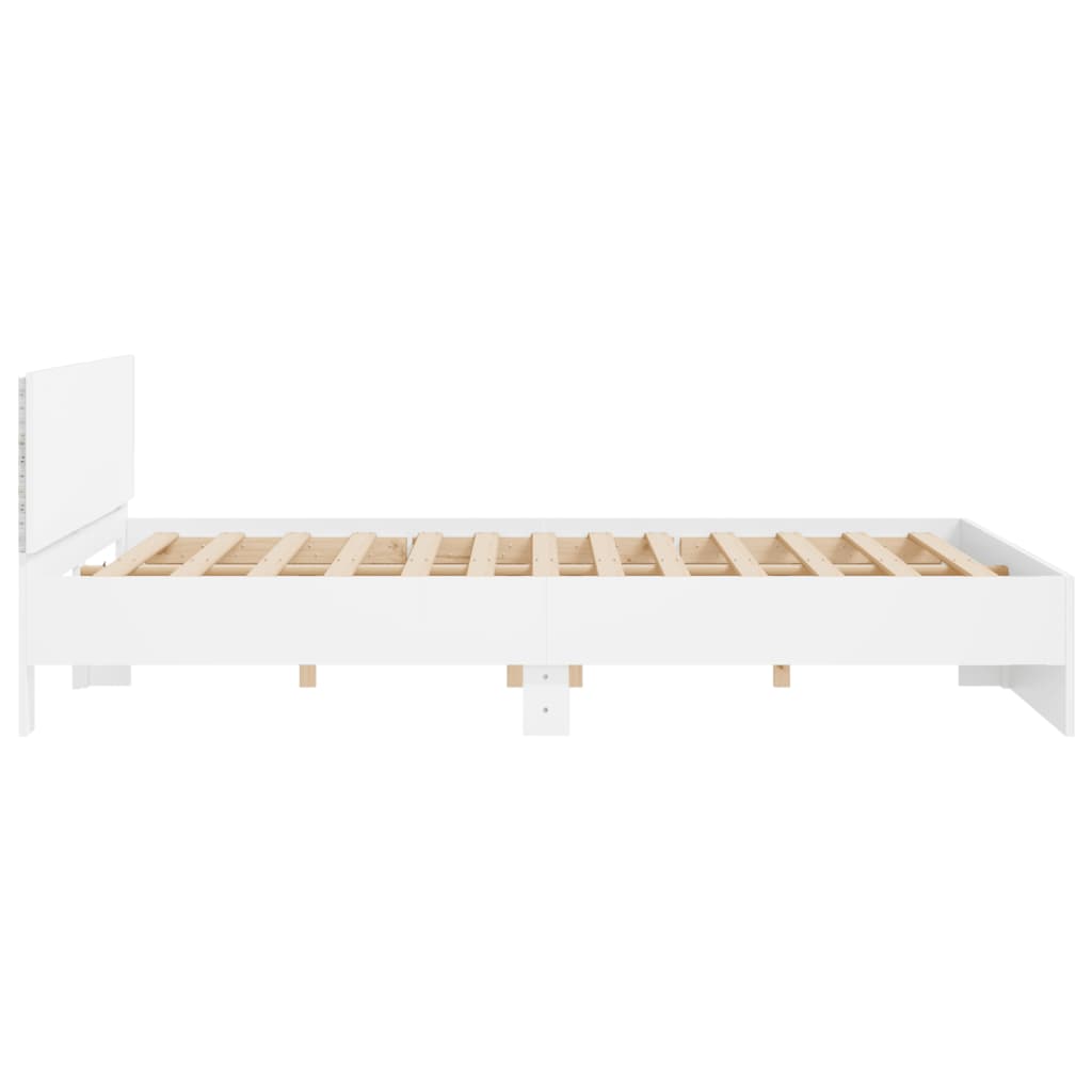 vidaXL Bed Frame | White | Engineered wood, Plywood | Super King | Bed Frame