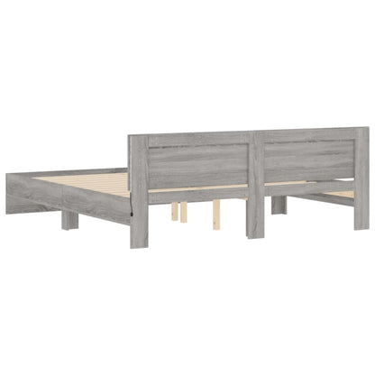 vidaXL Bed Frame | Grey Sonoma | Engineered wood, Plywood | Super King