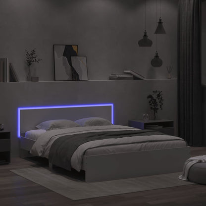 vidaXL Bed Frame | White | Engineered wood | Double | Bed Frame | Rectangular