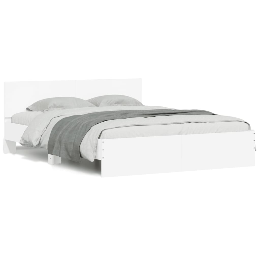 vidaXL Bed Frame | White | Engineered wood | Double | Bed Frame | Rectangular