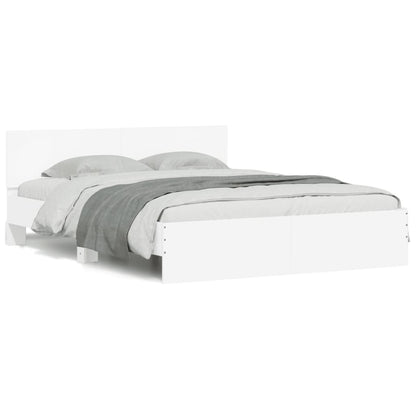 vidaXL Bed Frame | White | Engineered wood | Double | Bed Frame | Rectangular