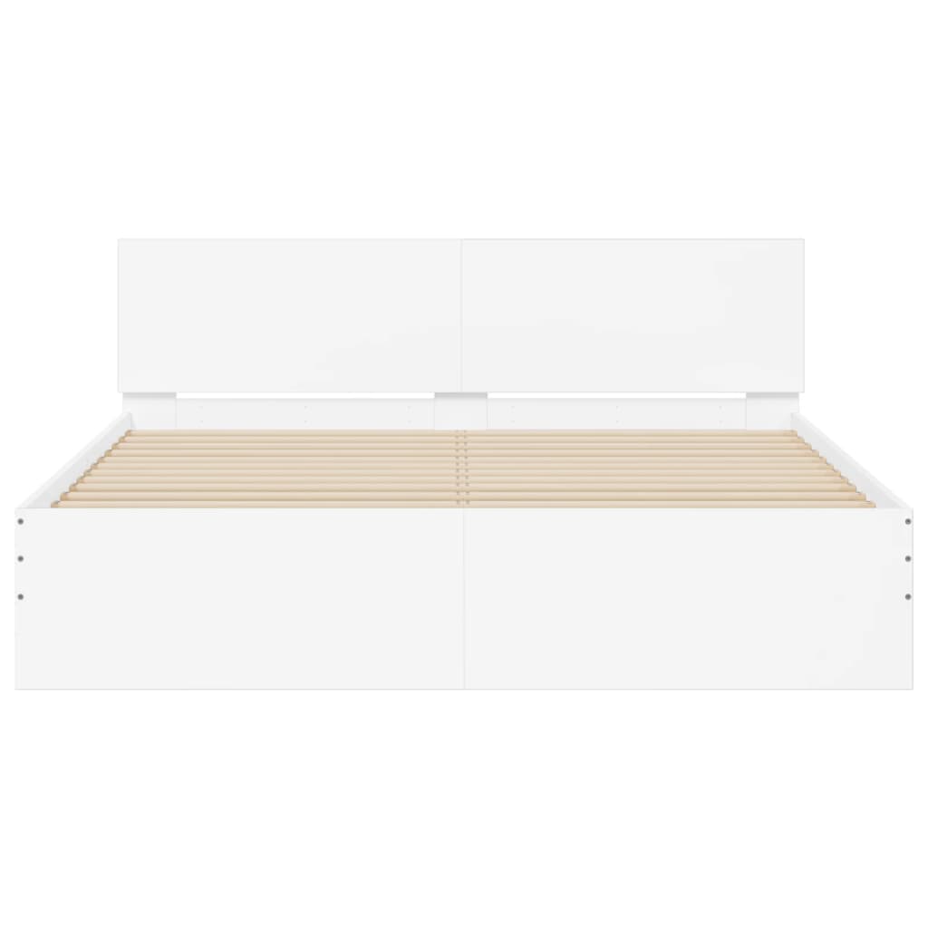 vidaXL Bed Frame | White | Engineered wood | Double | Bed Frame | Rectangular