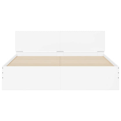 vidaXL Bed Frame | White | Engineered wood | Double | Bed Frame | Rectangular