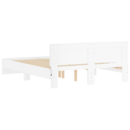 vidaXL Bed Frame | White | Engineered wood | Double | Bed Frame | Rectangular