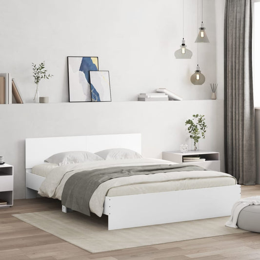 vidaXL Bed Frame | White | Engineered wood | Double | Bed Frame | Rectangular