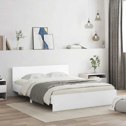 vidaXL Bed Frame with LED without Mattress White 160x200 cm