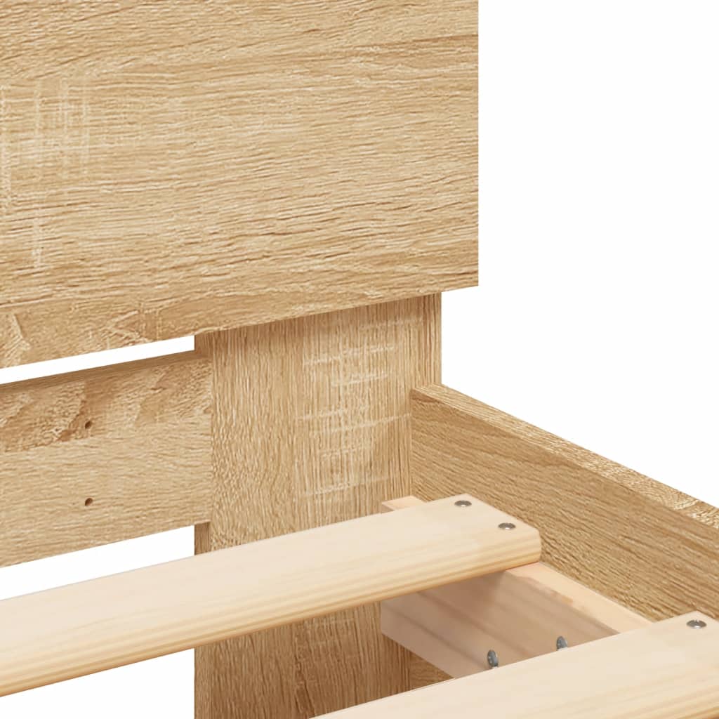 vidaXL Bed Frame with LED without Mattress Sonoma Oak 160x200 cm