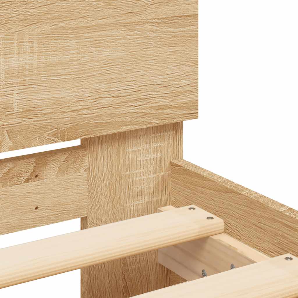 vidaXL Bed Frame with LED without Mattress Sonoma Oak 160x200 cm