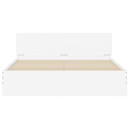 vidaXL Bed Frame with LED without Mattress White 150x200 cm