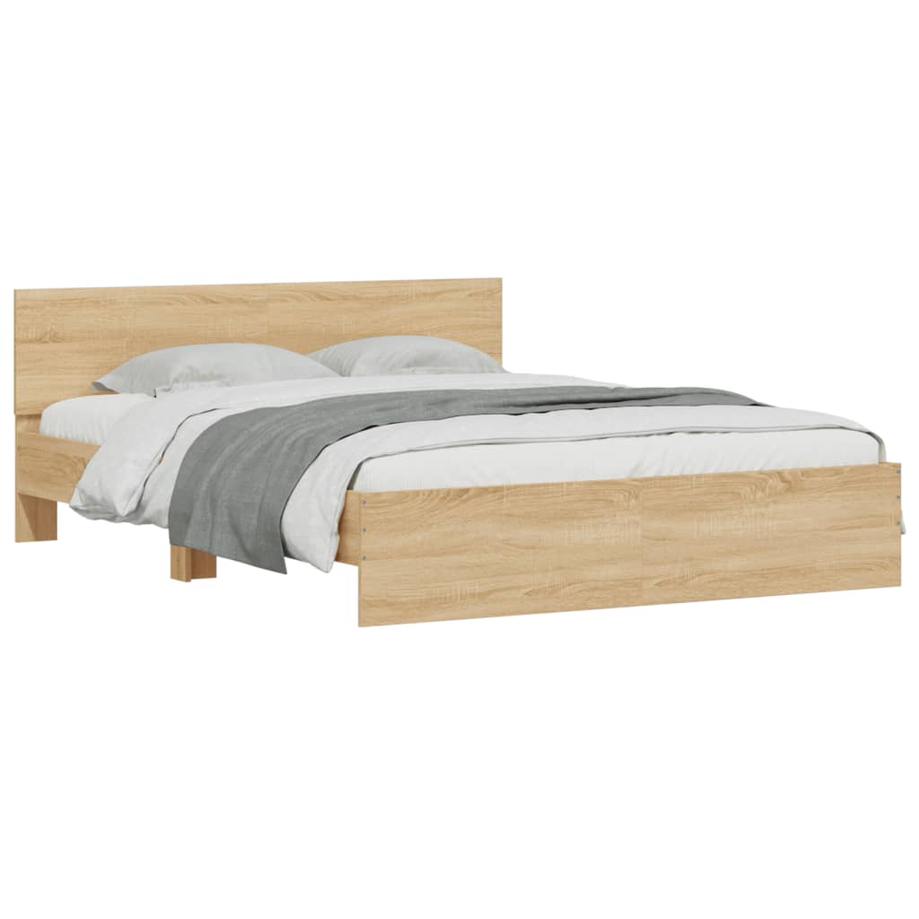 vidaXL Bed Frame | Sonoma oak | Engineered wood | Double | Bed Frame