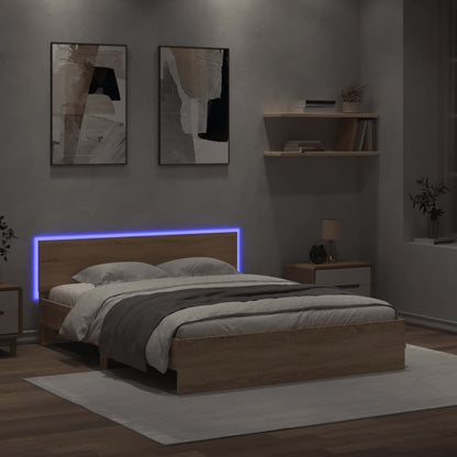 vidaXL Bed Frame | Sonoma oak | Engineered wood | Double | Bed Frame