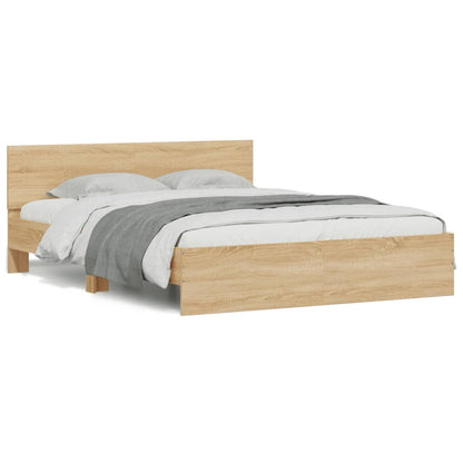 vidaXL Bed Frame | Sonoma oak | Engineered wood | Double | Bed Frame